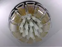 Люстра стельова з кольоровим LED підсвічуванням з пультом 25014 Хром 26х50х50 см.