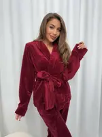 Теплий домашній костюм MD196 Бордовий L-XL