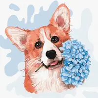 Картина по номерам "Маленький корги" Идейка KHO4219 30х30 см