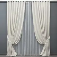 Комплект штор (2шт. 2х2,9м.) мікровелюр, колекція "Petek YL". Колір молочний. Код 2020ш 32-361