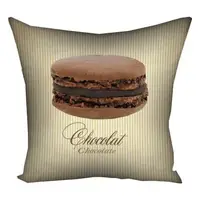 Подушка c принтом габардиновая Macaroon chocolat 50x50 (5P_SWE017)