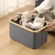 Комплект корзин для белья, складные, бамбуковые, с ручками, серые, тканевые