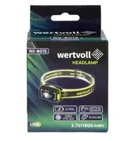 Ліхтар налобний WERTVOLL 6 режимів, датчик руху СREE LED/RED LED/COB LED IP65, Li-pol 1800 mAh/t (RX-8015)