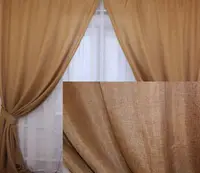 Комплект 2шт 1х2,75м. готовых штор, коллекция "Лён Мешковина" Цвет кофейный Код 109ш 31-265