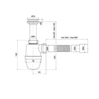 Сифон для умивальника ZERIX SU-02-A 1 1/2"x40 з литим випуском (ZX4948)