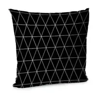 Подушка диванная с бархата Черные треугольники 45x45 см (45BP_CASA008)