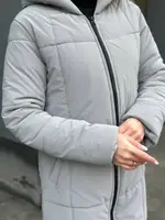 Куртка пальто жіноча зимова сіра код П853