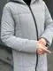 Куртка пальто женская зимняя серая код П853