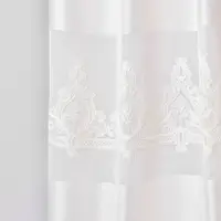 Тканина тюль рогожка з вишивкою Luiza молоко