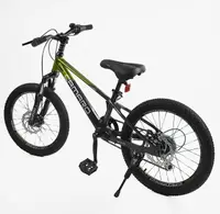 Детский спортивный велосипед 20" дюймов Corso Camaro CM-254 магниевая рама Shimano Revoshift 7 скоростей. Black and Green (169252)