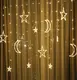 Гирлянда штора светодиодная Звезды и Луна от сети 9179 120 LED 3х1 м золотистый
