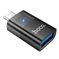 Переходник HOCO C male to USB female OTG transparent adapter UA36B |480Mbps, 3A|