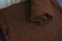 Жаккардовий чохол на кутовий диван без юбки Roza Туреччина Коричневий