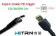 Переходник на 12v (max 5a, 60w) Square tip 7.50x2.89mm (NO pin) 1m з USB Type-C (male) Power Delivery PD (WITRN) тригер (A class) 1 день гар.