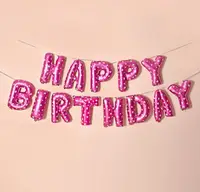 Набір надувних кульок Happy Birthday Pink 5962 13 предметів рожевий