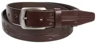 Мужской кожаный ремень для брюк Skipper 1453-33 коричневый
