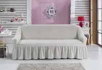 Чохол на диван з спідницею Кремовий Home Collection Evibu Туреччина 50109