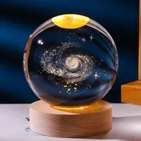 Нічник світильник 3D Кришталева куля Д6 Хмарка 13407