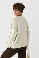 Вовняний джемпер вільного крою - молочний цвет, ONE SIZE (є розміри)