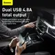 Адаптер автомобильный BASEUS Grain Pro Car Charger |2USB, 4.8A| (CCALLP-02)