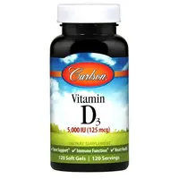 Витамины и минералы Carlson Labs Vitamin D3 5000 IU, 120 капсул