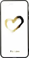 Чехол-накладка TOTO Glass Fashionable Case Apple iPhone 7 Plus/8 plus Heart on White