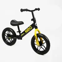 Дитячий велобіг Corso NEO EN-994 колеса 12" EVA зі світлом сталева рама. Black and Yellow (192238)