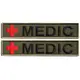 Набор шевронов 2 шт на липучкой планке MEDIC хаки 2,5х12 см, шевронная нашивка медика, медицинский, медик