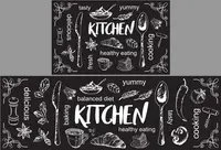 Кухонные коврики 2 пр. 50*80+50*150 см Homytex Черные