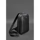 Кожаный мужской рюкзак (сумка-слинг) на одно плечо Chest Bag черный