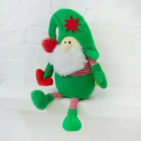 Мягкая игрушка Kidsqo гномик Санта с сердцем 32см зелёно-красный (KD625)