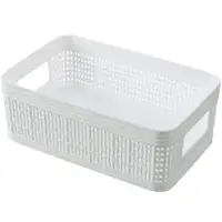 Корзина с ручками для хранения вещей Stenson TD-00915-M 25х16.5х6 см белая