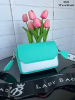 Мята-белый – без логотипа – стильный и элегантный клатч под клапаном, хорошо держит форму (0528)