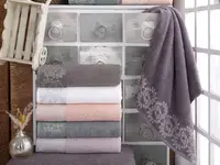 Silver махра/велюр полотенца 70х140см., 6 шт/уп. Saheser Турция.