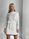 Теплое платье AO095 Молочное Oversize XL-3XL