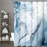 Шторка для ванны из полиэстера водонепроницаемая Bathlux 180x180 см с кольцами, занавеска для ванной комнаты
