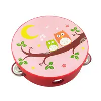 Деревянная игрушка Бубен MD 0367-19-30 диаметр 15 см Совы на ветке