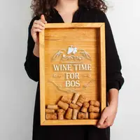 Копилка для винных пробок "Wine time for bos", Коричневый, английский