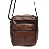 Чоловіча шкіряна сумка над плечем Borsa Leather K18490-Brown