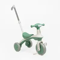 Детский трехколесный велосипед Best Trike HT-05-15 озвучка подсветка родительская ручка колеса PU. White and Green (195890)
