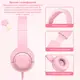 Детские проводные наушники с микрофоном Picun Q2 Pink