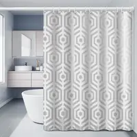 Шторка для ванной комнаты Bathlux 180 x 180 см с водоотталкивающим покрытием, с геометрическим узором