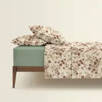 Двоспальна постільна білизна з простирадлом на резинці FLORAL MOOD CS2