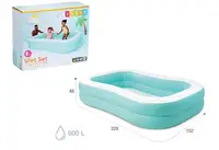 Басейн прямокутний надувний Intex 181 NP Aqua Swim Center розмір 229х147х46см об'єм 600л. Multicolor (48524)