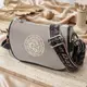 Красивая женская сумка с вышивкой на лицевой стороне из натуральной кожи Vintage 22626 Серая