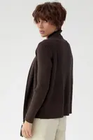 Кардиган у рубчик на блискавці - темно-коричневий колір, ONE SIZE