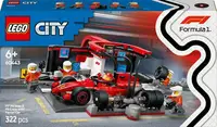 Конструктор LEGO City Пит-стоп и пит-экипаж F1 с болидом Ferrari 322 детали (60443)
