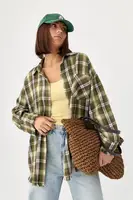 Картата сорочка з бахромою - хакі цвет, ONE SIZE