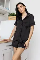 Пижама женская с рубашкой П1350 Черный