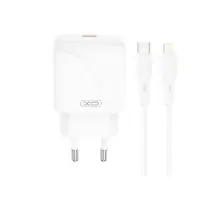 Адаптер сетевой XO Type-C to Lightning Cable Single USB-C Fast Charger L141 |20W/3A, PD/QC|